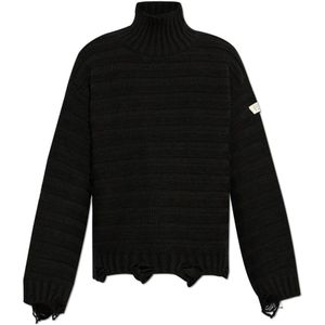 MM6 Maison Margiela - Cozy Turtleneck - Gebreide Trui - Zwart - Wolmix