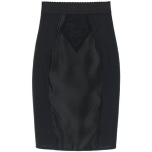 Dolce & Gabbana, Dames, Rokken, Zwart, Maat: S Satijn,