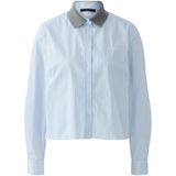 Oui, Dames, Blouses & Shirts, Blauw, Maat: XS Katoen,