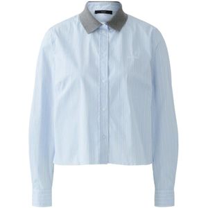 Oui, Dames, Blouses & Shirts, Blauw, Maat: XS Katoen,