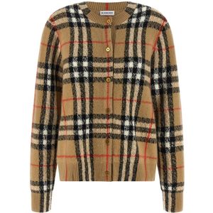 Burberry, Dames, Truien, Beige, Maat: L Wol,