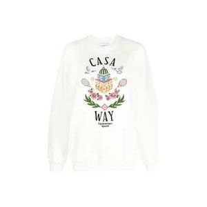 Casablanca Geborduurde Sweater met Retro Motieven , White , Dames , Maat: XL