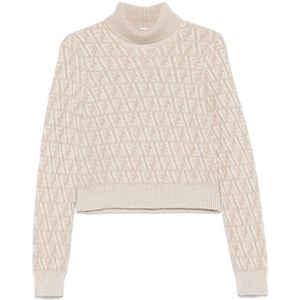 Fendi, Dames, Truien, Wit, Maat: 2XS Zijde,