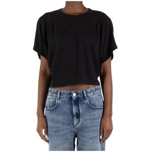 Marant étoile, Dames, Tops, Zwart, Maat: XS Linnen,