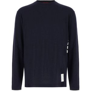 Thom Browne, Heren, Truien, Blauw, Maat: S Katoen,