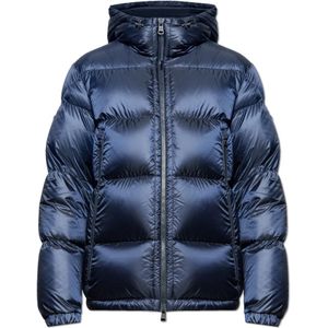 Moncler, Heren, Jassen, Blauw, Maat: S Polyamide,