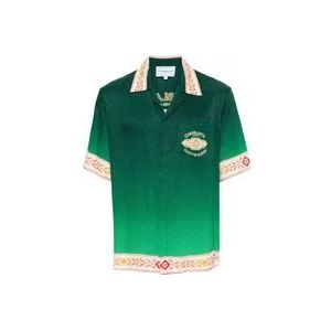Casablanca Short Sleeve Hemden , Green , Heren , Maat: M