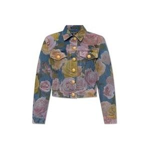 Balmain Spijkerjasje met bloemenmotief , Multicolor , Dames , Maat: S