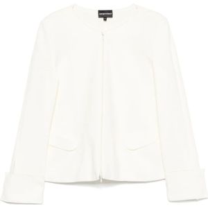 Emporio Armani - Jassen - Wit - Lichte Ritsjas met Schoudervullingen