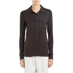 Dondup, Dames, Blouses & Shirts, Bruin, Maat: XL Viscose,