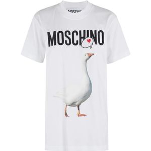 Moschino, Dames, Tops, Wit, Maat: S Katoen,