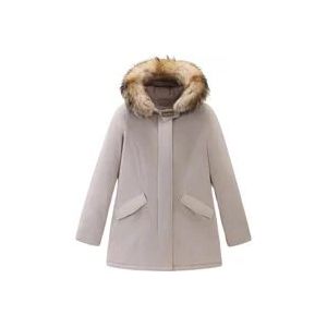 Woolrich Luxe Arctic Raccoon Parka Licht Taupe , Pink , Dames , Maat: M