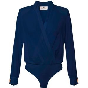 Elisabetta Franchi, Dames, Tops, Blauw, Maat: XS