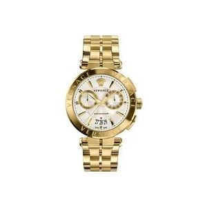 Versace Gouden Chronograaf Roestvrijstalen Horloge , Yellow , Heren , Maat: ONE Size