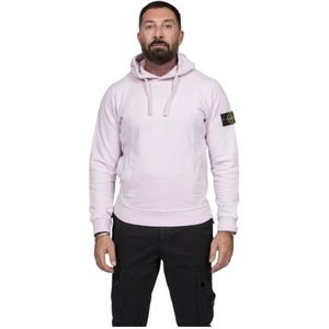 Stone Island, Heren, Sweatshirts & Hoodies, Roze, Maat: L Fleece,