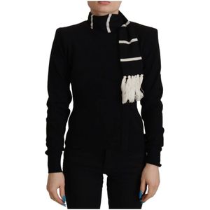 Dolce & Gabbana, Dames, Truien, Zwart, Maat: 2XS Kasjmier,