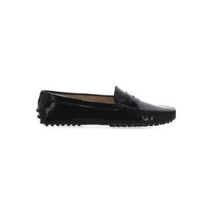 Tod's Zwarte Leren Dames Mocins , Black , Dames , Maat: 38 EU