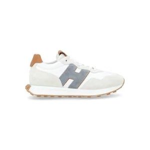 Hogan Suede Sneaker in wit en beige , Multicolor , Heren , Maat: 42 EU