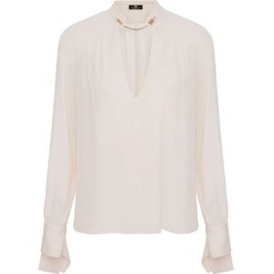 Elisabetta Franchi, Dames, Blouses & Shirts, Geel, Maat: S