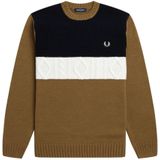 Fred Perry - Getextureerde Paneel - Trui - Bruin