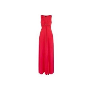 Pinko Rode Lange Jurk met Cut-Out Details , Red , Dames , Maat: L