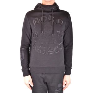 Philipp Plein, Heren, Sweatshirts & Hoodies, Zwart, Maat: L Katoen,