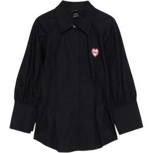Pinko, Dames, Blouses & Shirts, Zwart, Maat: 2XS Katoen,