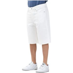 Calvin Klein Jeans, Heren, Korte broeken, Wit, Maat: W29 Denim,