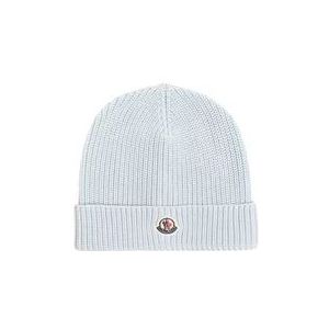 Moncler Beanie with logo , Blue , unisex , Maat: M