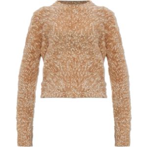 Marni, Dames, Truien, Beige, Maat: 2XS Wol,