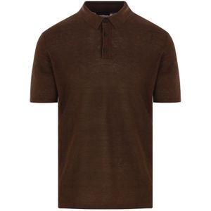 Roberto Collina, Heren, Tops, Bruin, Maat: 2XL Linnen,