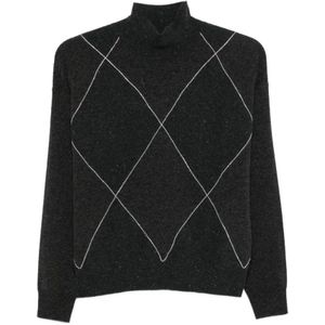 Peserico, Dames, Truien, Grijs, Maat: M Zijde,