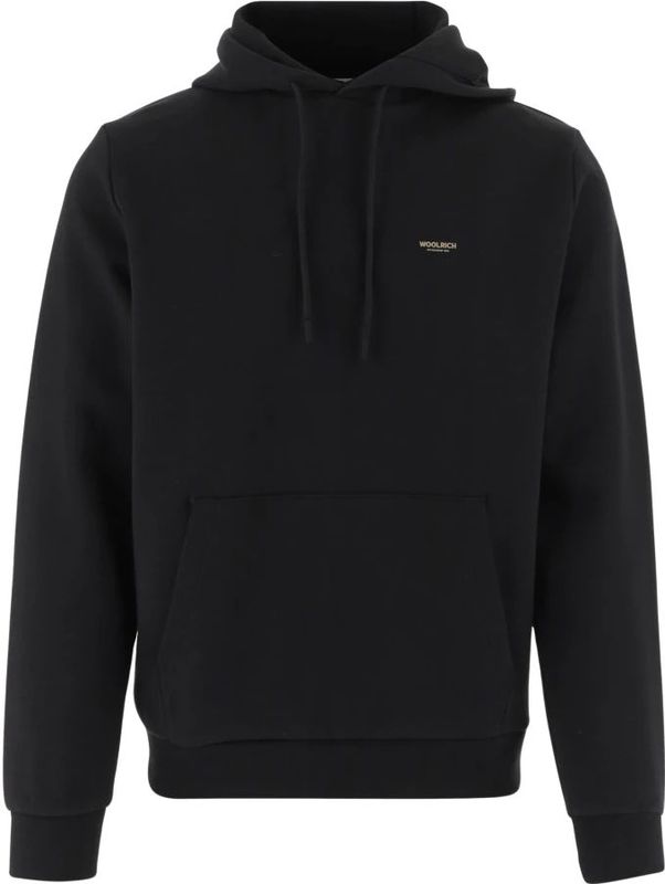 Woolrich - Logo Sweatshirt - Zwart - Heren - Stretch Katoenmix