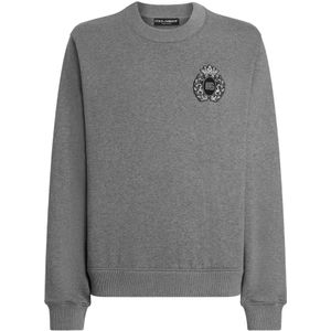 Dolce & Gabbana, Heren, Sweatshirts & Hoodies, Grijs, Maat: M