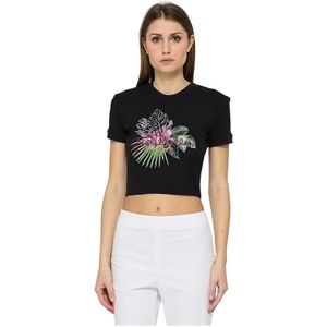 Just Cavalli, Dames, Tops, Zwart, Maat: M Katoen,