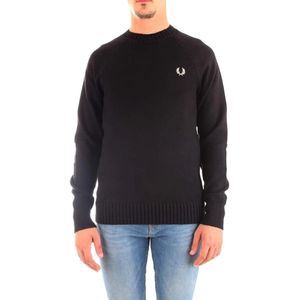 Fred Perry, Heren, Truien, Zwart, Maat: S Katoen,