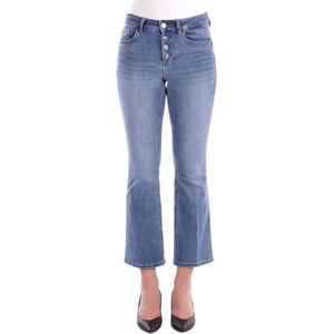 Liu Jo - Jeans - Dames - Blauw - Katoen - Indigo Blue Classic Jeans met Logo Patch