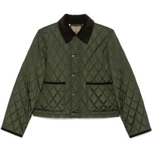 Burberry, Dames, Jassen, Groen, Maat: S Corduroy,
