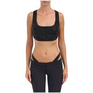 Elisabetta Franchi, Dames, Tops, Zwart, Maat: S