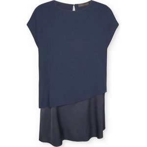 Elena Mirò, Dames, Blouses & Shirts, Blauw, Maat: L Zijde,