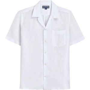 Vilebrequin, Heren, Overhemden, Wit, Maat: S Linnen,