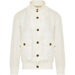Barba, Heren, Jassen, Wit, Maat: XL Linnen,
