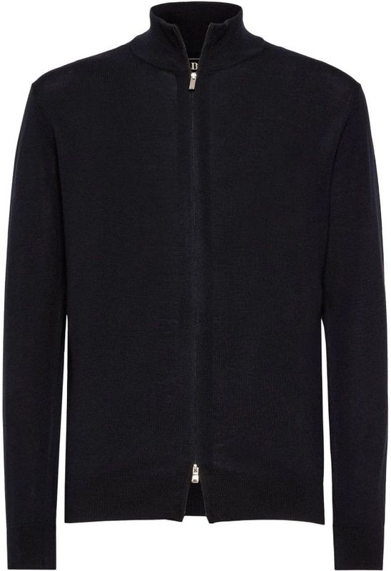 Boggi Milano - Full-Zip Jumper - Blauw - Heren - Merinowol