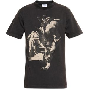 Off White, Heren, Tops, Grijs, Maat: L Katoen,