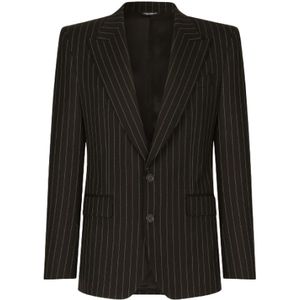 Dolce & Gabbana, Heren, Jassen, Zwart, Maat: 2XL Zijde,