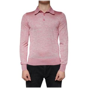 Dolce & Gabbana - Polo Shirt - Roze - Regular Fit - Lange Mouwen