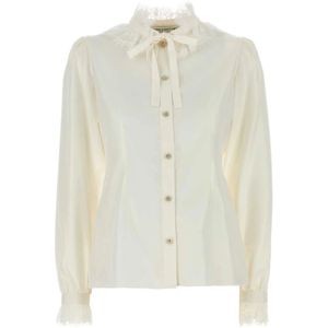 Alessandra Rich, Dames, Blouses & Shirts, Beige, Maat: S Zijde,