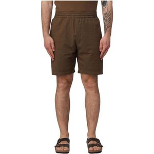 Paolo Pecora, Heren, Korte broeken, Bruin, Maat: XL Linnen,