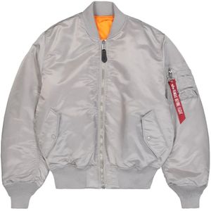 Alpha Industries, Heren, Jassen, Grijs, Maat: XS Leer,