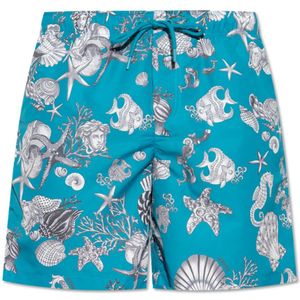 Versace, Heren, Badkleding, Blauw, Maat: S Poliester,